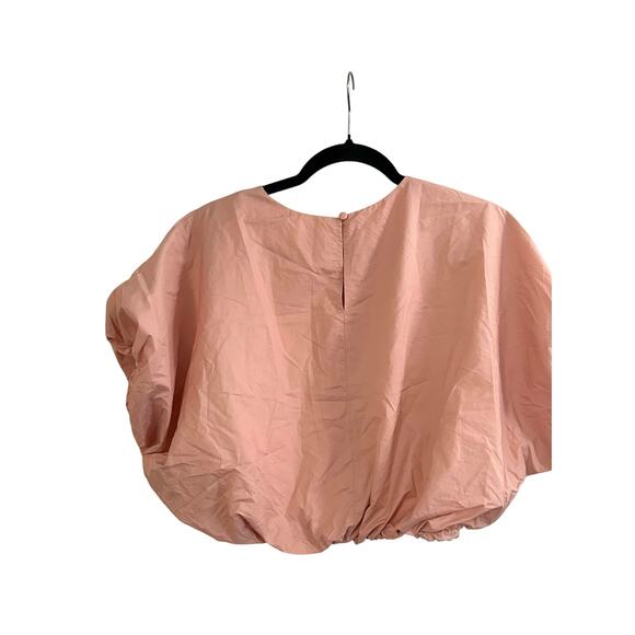 MABLE Peachy-Pink Bubble Balloon Crop Puff Top Blouse - Sz Medium - NWT - Picture 4 of 4